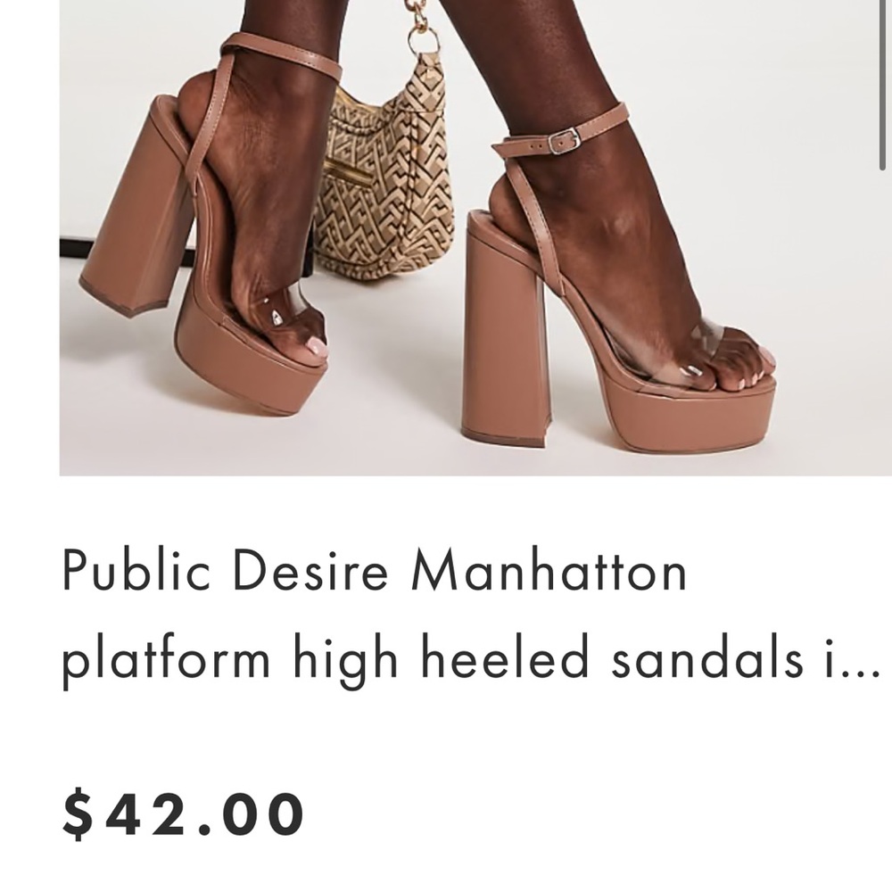 ASOS Public Desire Nude Platform Heels